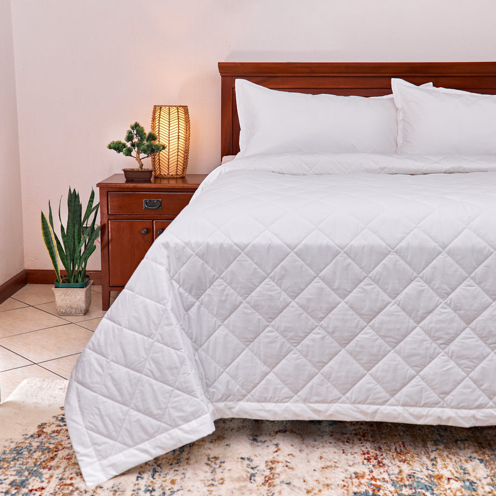 GENERICO Cubrecama Quilt De Verano 2 Plazas Lisos Color Rosa