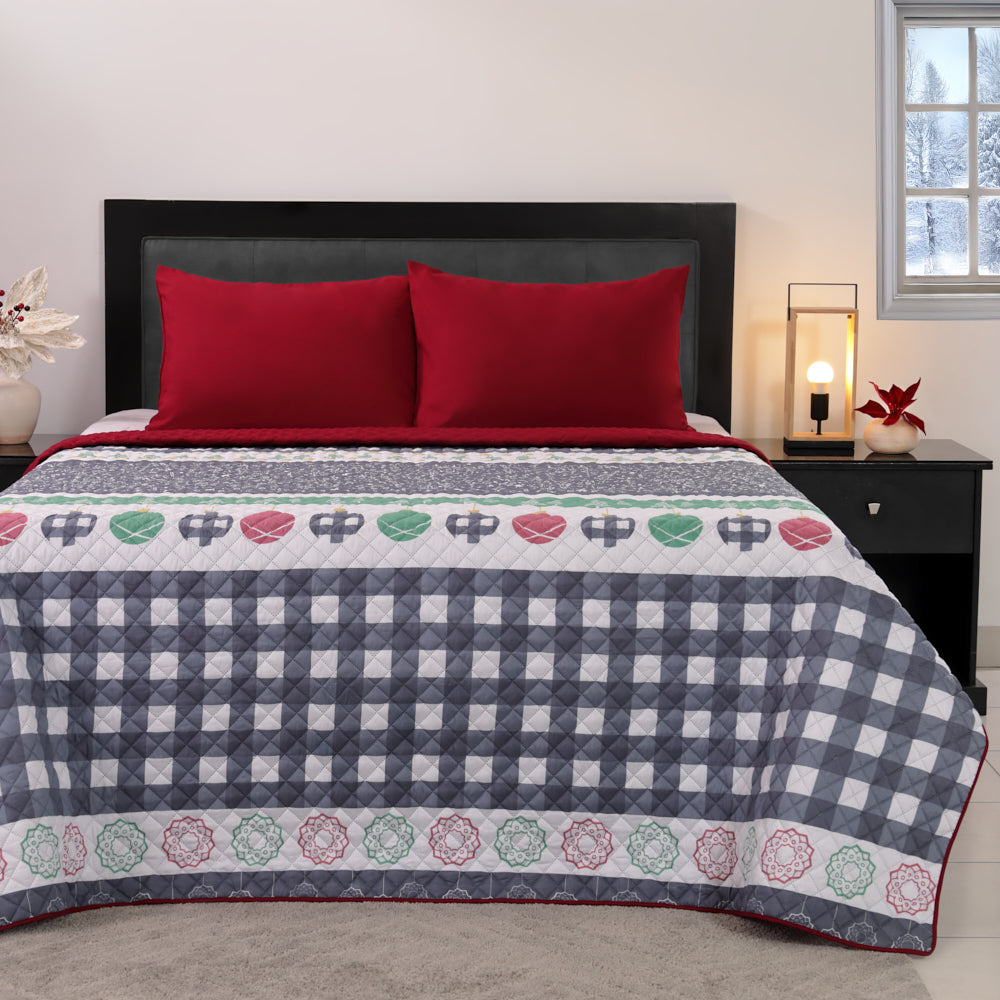 Cubrecamas navideños pinsonic, hipoalergénico/ Cojín decorativo GRATIS