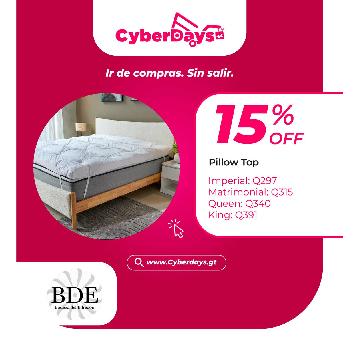 Pillow top 50% algodón 50% poliéster fresco y suave. hipoalergénico. (Premium)