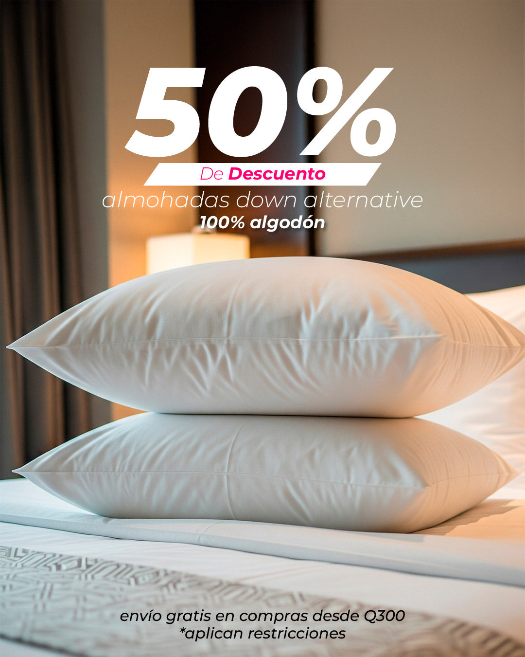Almohadas de algodón  2pack,  Down Alternative 50% de descuento