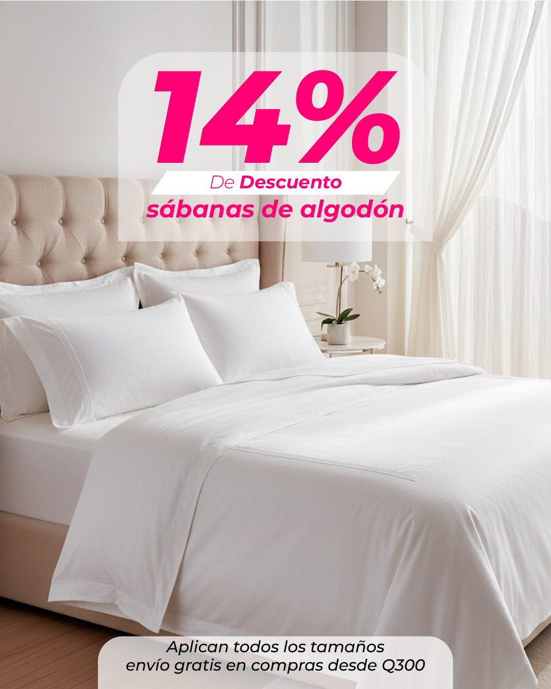 Set de sábanas 100% algodón de 400 hilos